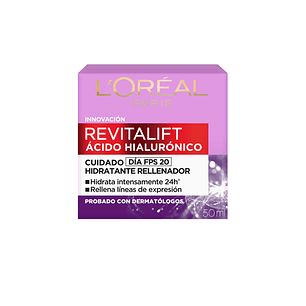 Crema Dia Hidratante Rellenador L'oréal París Revitalift Acido Hialuronico 50ml