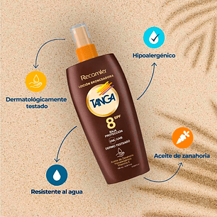 Locion Bronceador SPF 8 Tanga 185 ml
