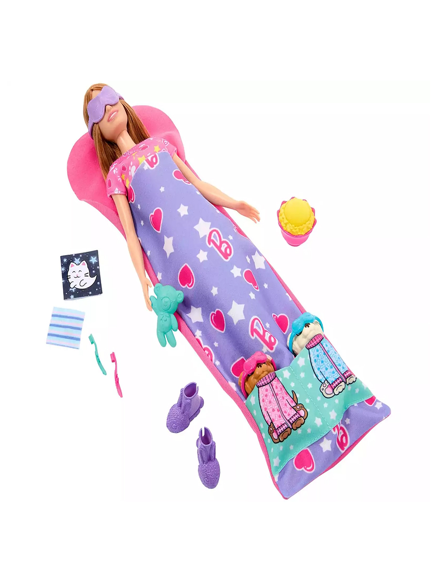 Barbie Muñeca Fiesta De Pijamas Con Cachorros 2