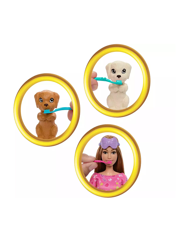 Barbie Muñeca Fiesta De Pijamas Con Cachorros 4