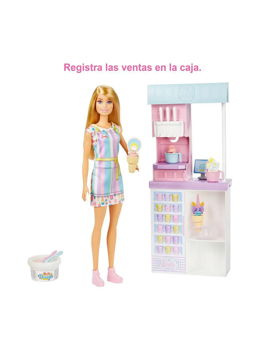 Barbie Set Heladeria Con Muñeca 2