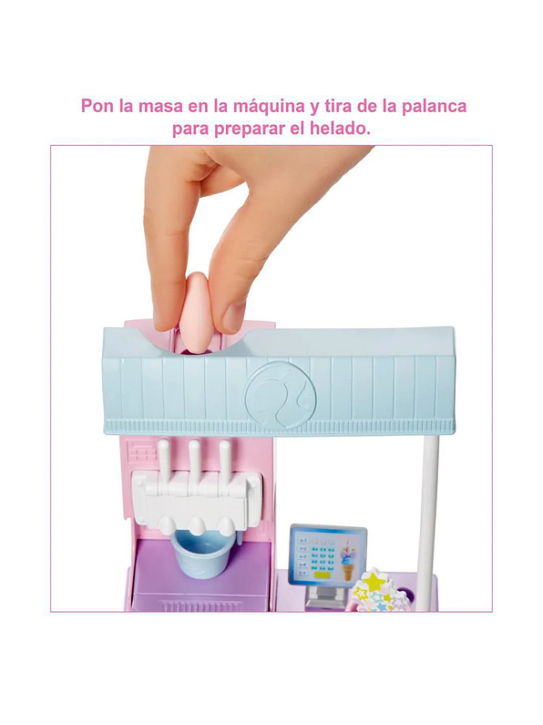 Barbie Set Heladeria Con Muñeca 3