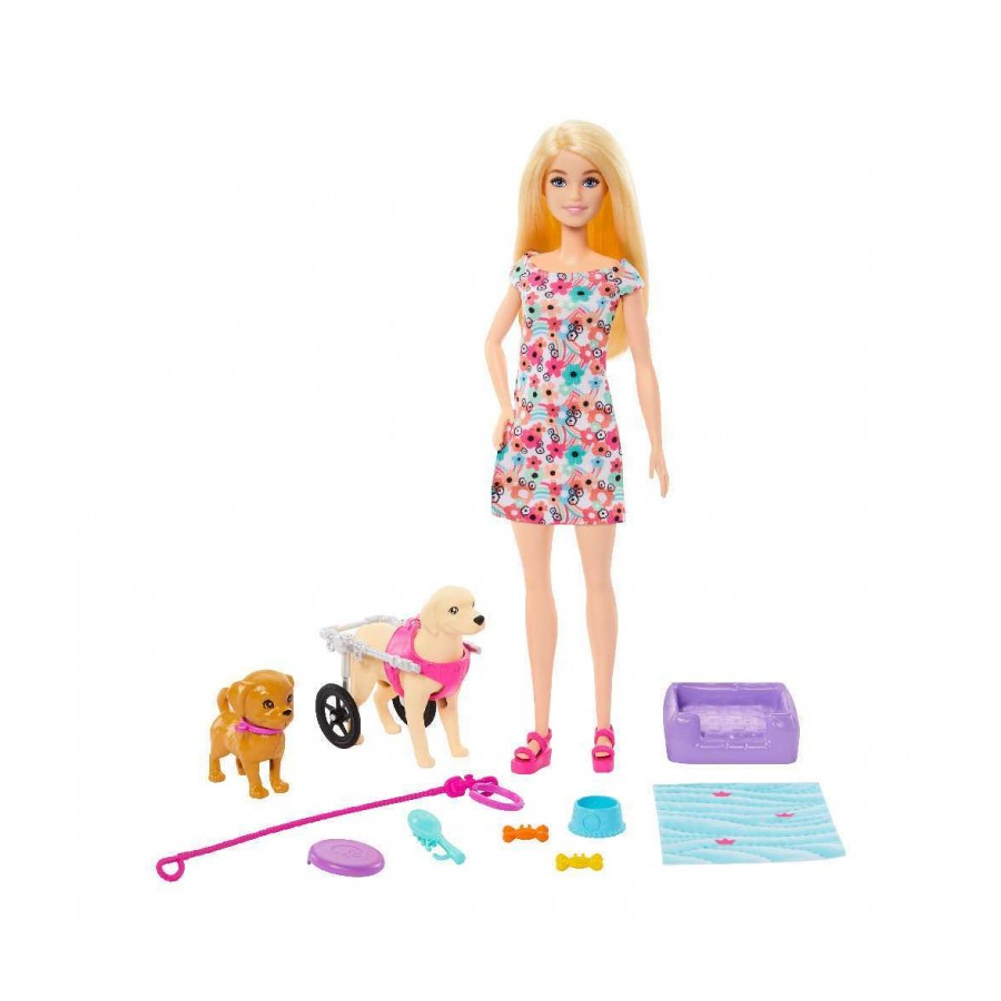 Barbie Paseo Con Perrito En Silla De Ruedas 2