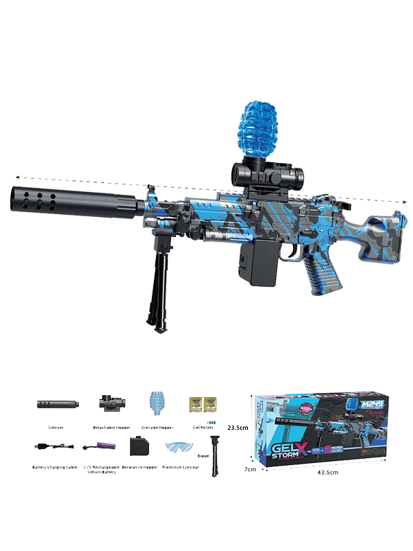 Pistola Hidrogel Semiautomatica M249 1