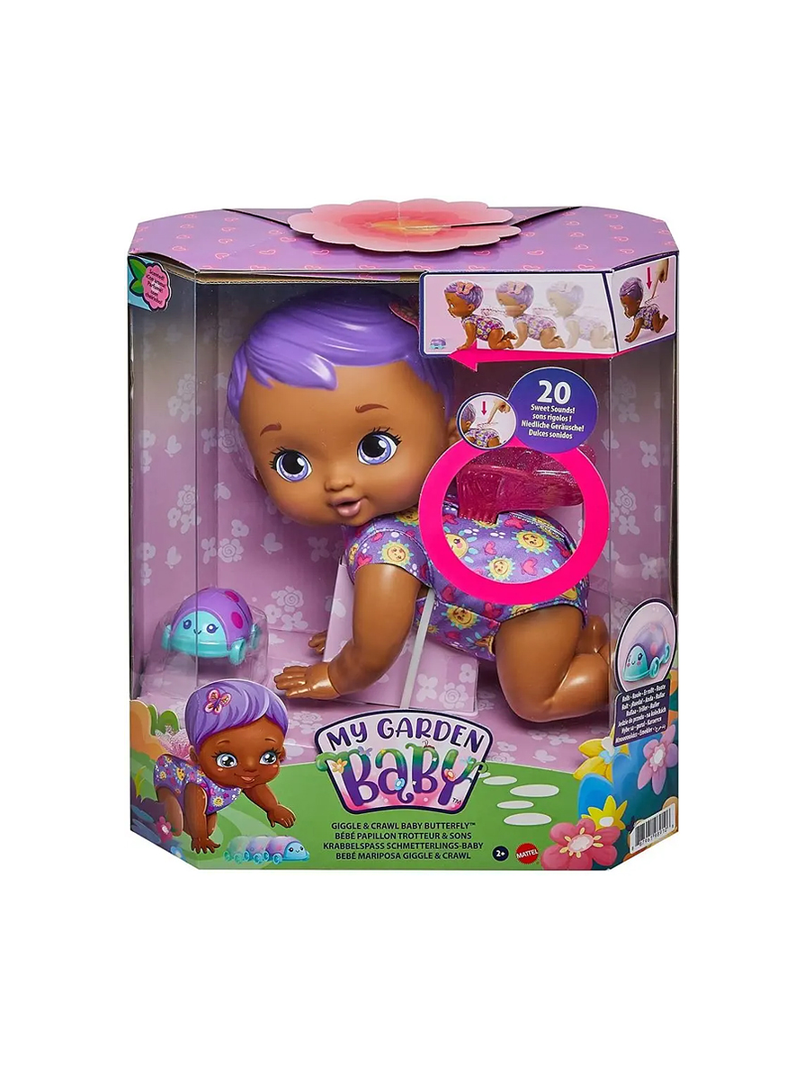 Muñeca My Garden Baby Rie Y Gatea Bebe Mariposa Mattel 3