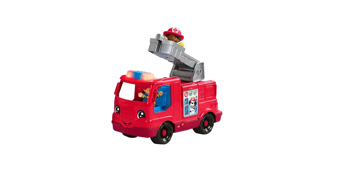 Camión De Bomberos Fisher-Price Little People - Con Luces, Sonidos Y 2 Figuras, Juguete Para Niños A Partir De 1 Año