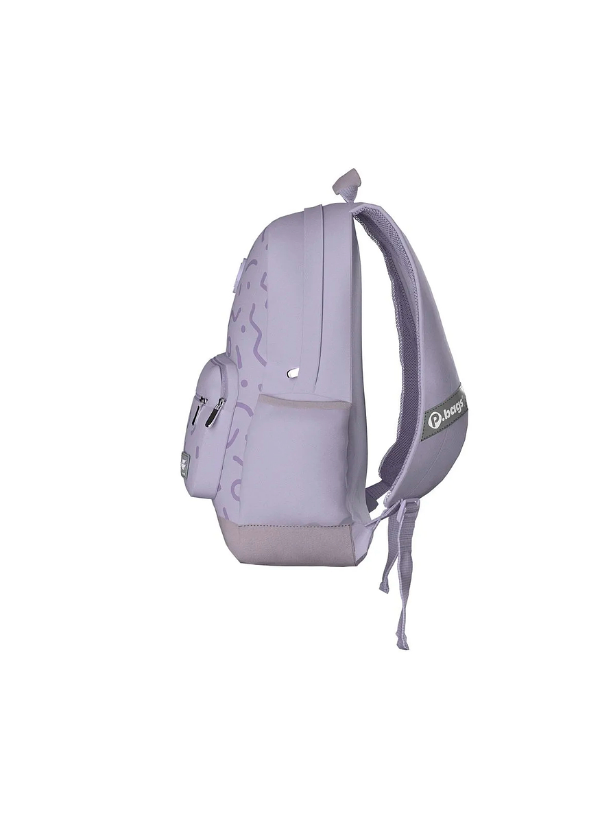 Morral Primavera Juvenil Flower Power Macaron Impreso Lila 3