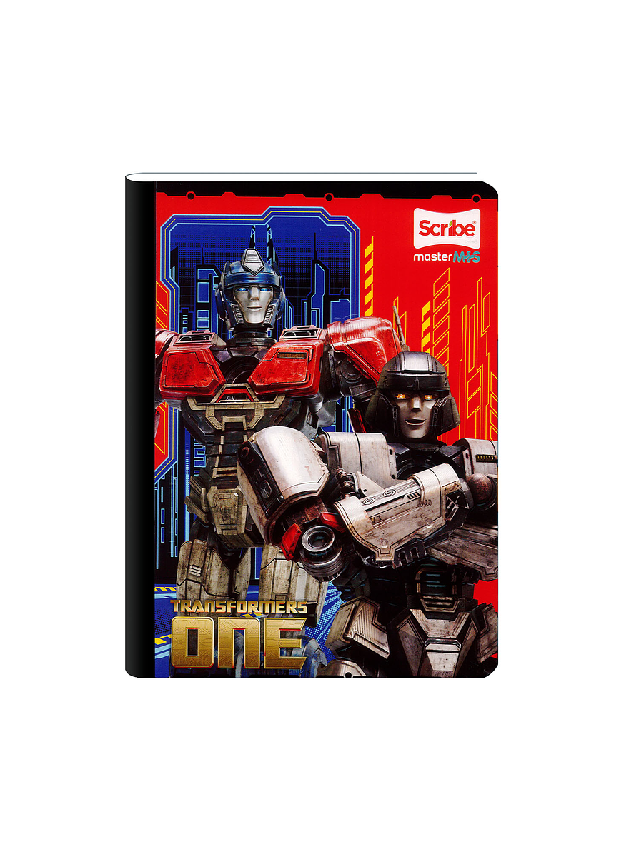 Cuaderno Cosido Transformers 100 Hojas Cuadros  1
