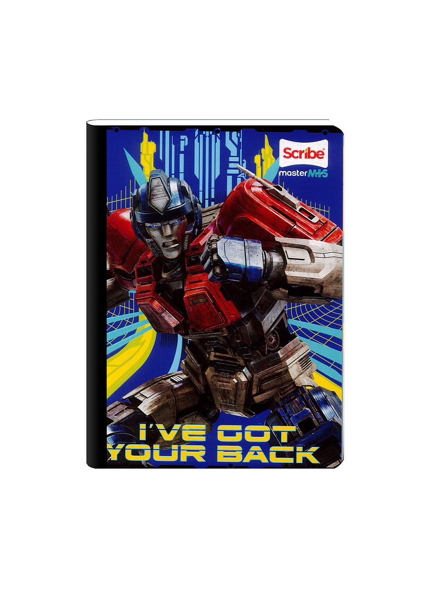 Cuaderno Cosido Transformers 100 Hojas Cuadros  2
