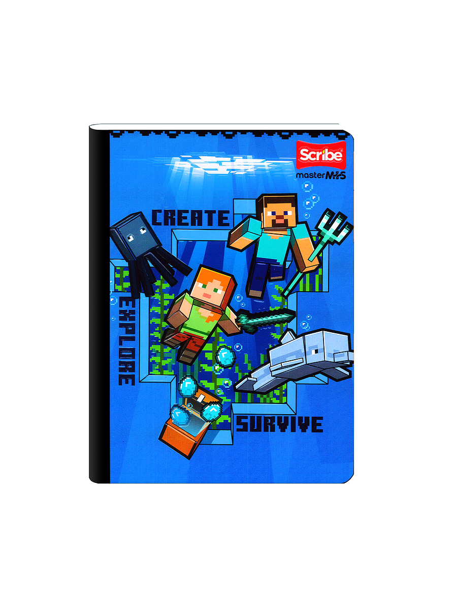 Cuaderno Cosido Minecraft 100 Hojas Cuadros  7