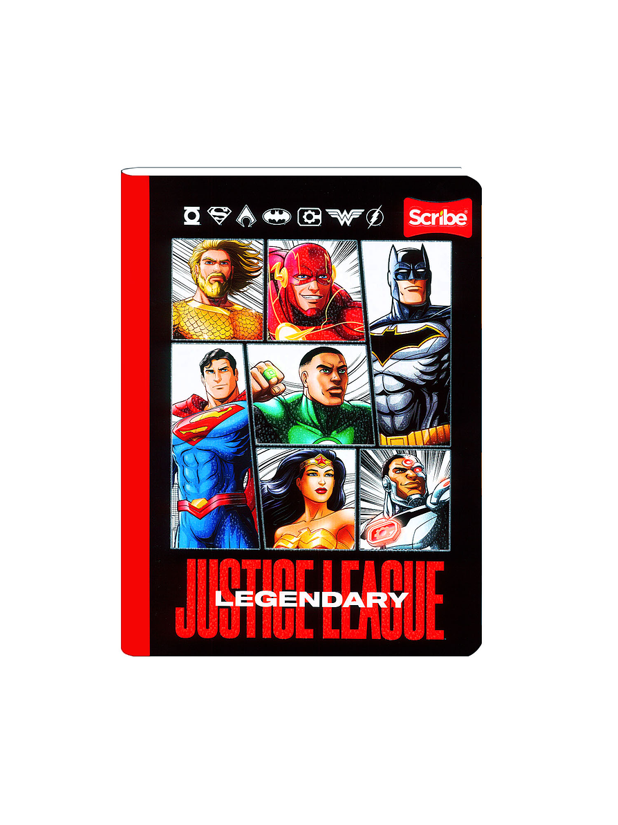 Cuaderno Cosido Liga Justicia 100 Hojas Cuadros  7