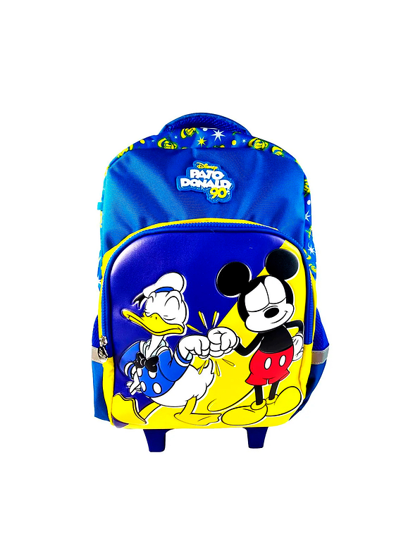 Morral Primavera Premium Con Ruedas Grande Pato Donald 90 y Mickey Mouse 1