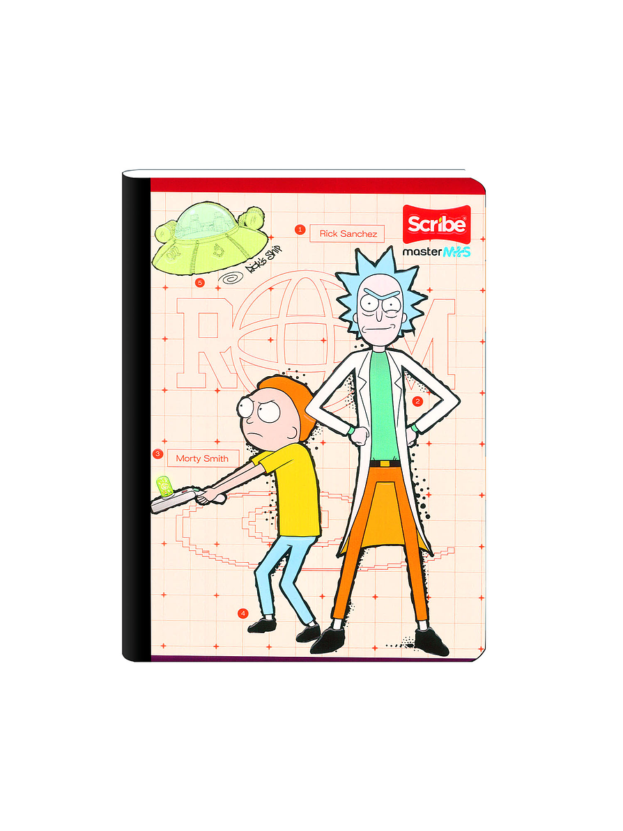 Cuaderno Cosido Rick And Morty 50 Hojas Cuadros  1