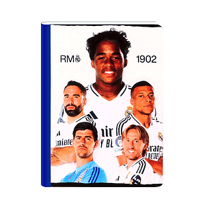 Cuaderno Cosido Real Madrid 100 Hojas Cuadros