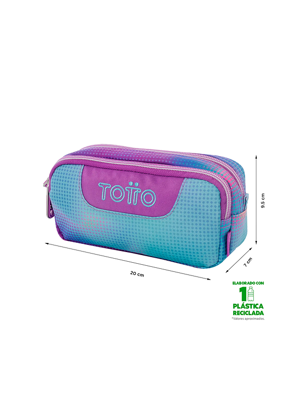 Cartuchera Totto Multiuso Sobre Glitter Verde 4