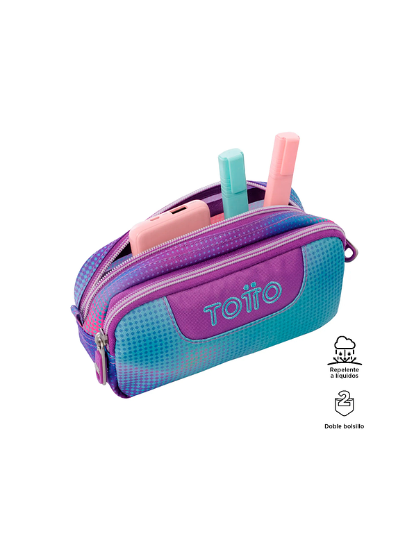 Cartuchera Totto Multiuso Sobre Glitter Verde 2