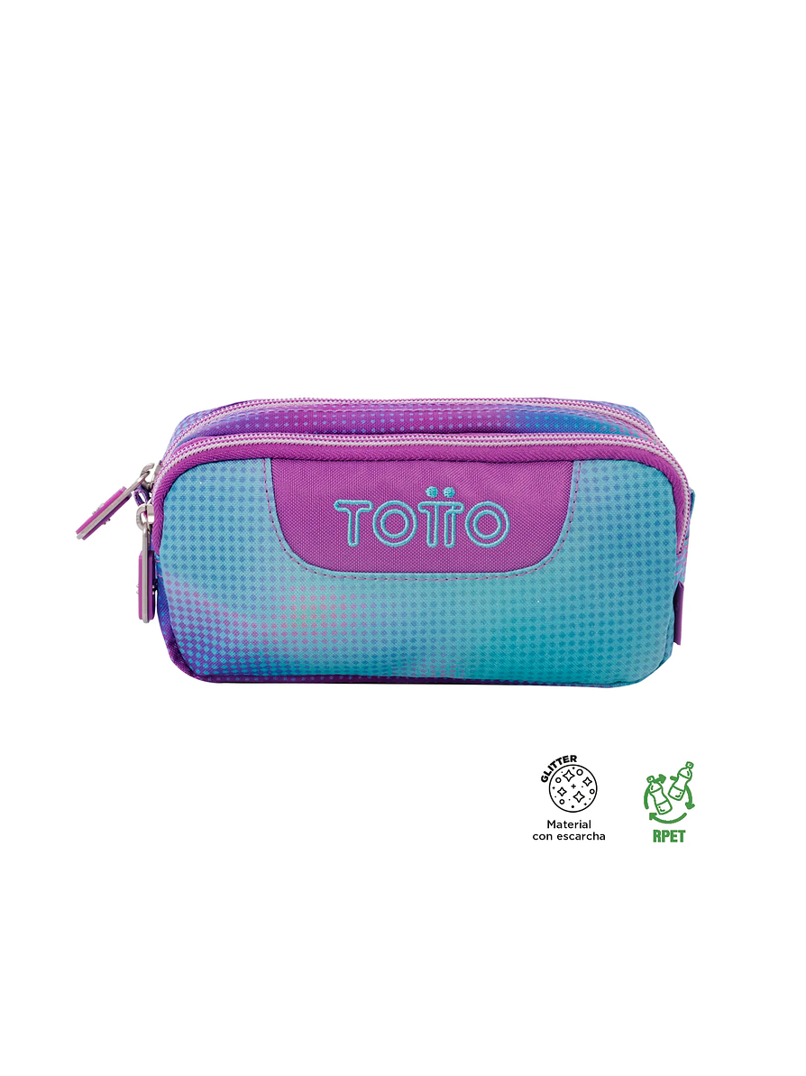 Cartuchera Totto Multiuso Sobre Glitter Verde 1