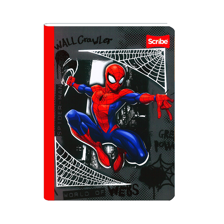 Cuaderno Cosido Spiderman 100 Hojas Cuadros  12