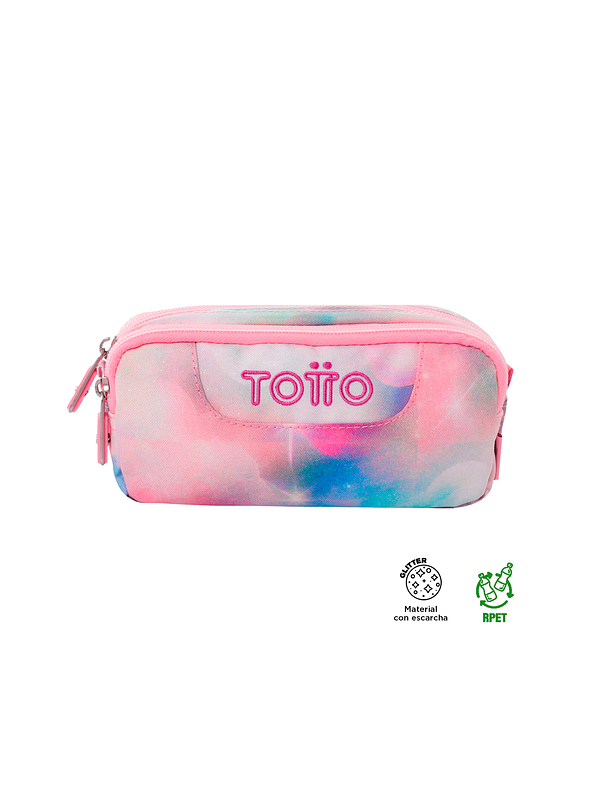 Cartuchera Totto Multiuso Sobre Glitter Rosado 1