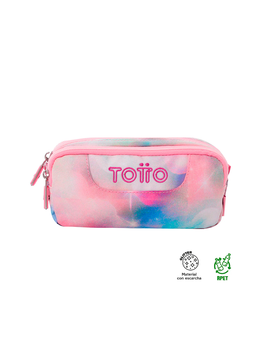 Cartuchera Totto Multiuso Sobre Glitter Rosado 1