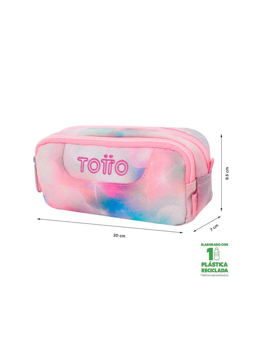 Cartuchera Totto Multiuso Sobre Glitter Rosado 4