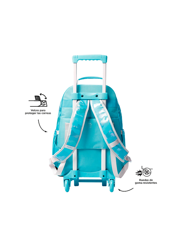 Morral Totto con ruedas Niña Majestic Grande Azul 3
