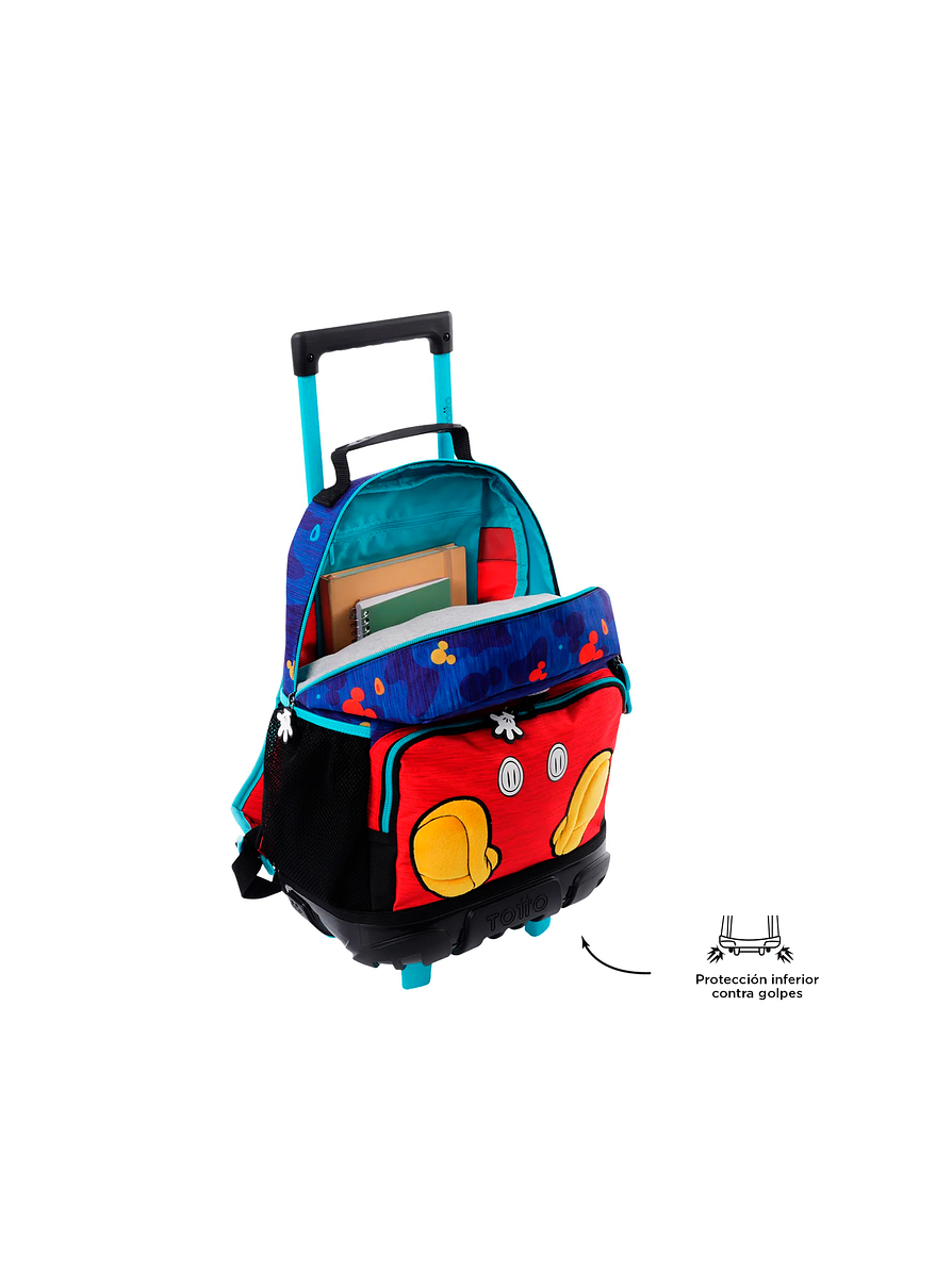 Morral Totto con ruedas Niño Mickey Mediano Azul 2
