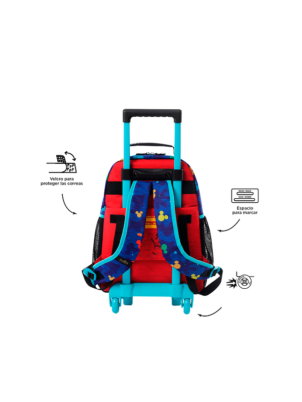 Morral Totto con ruedas Niño Mickey Mediano Azul 3