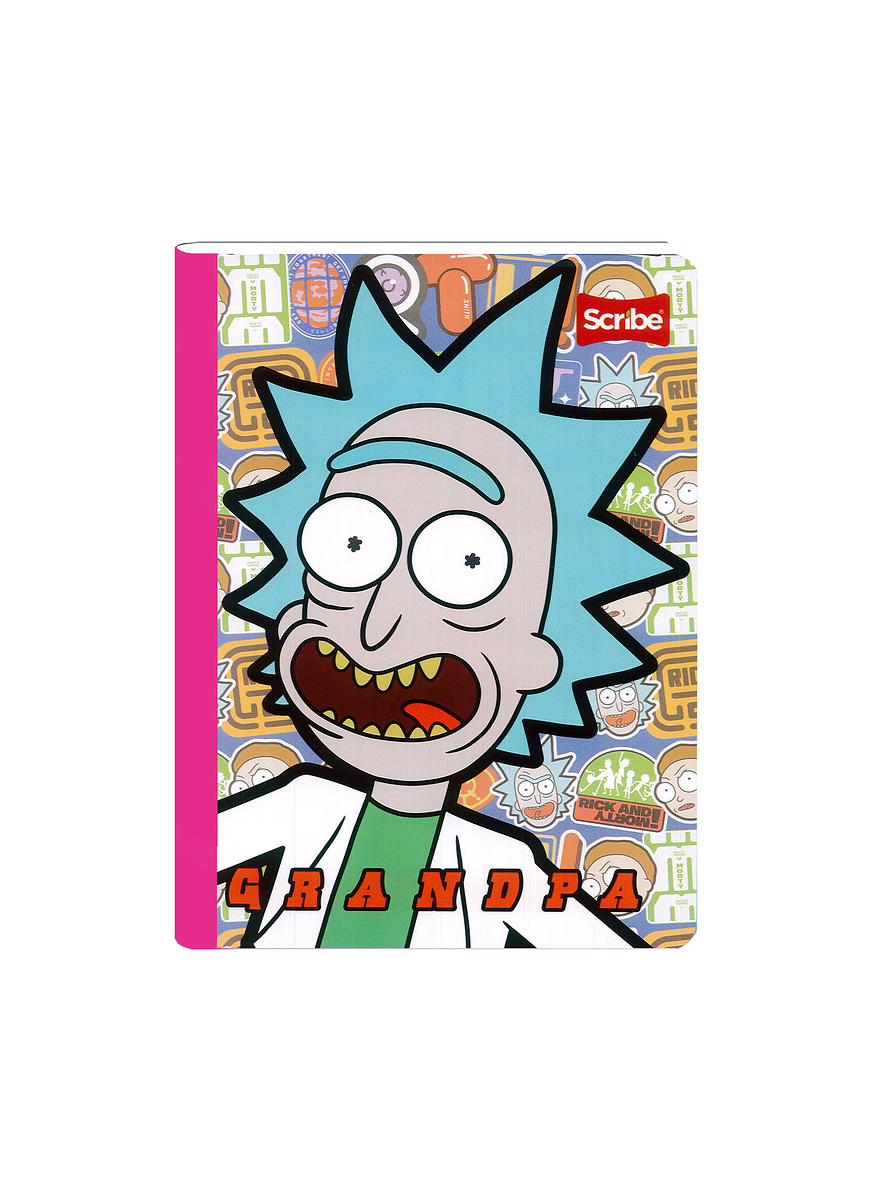 Cuaderno Cosido Pasta Dura Rick And Morty 100 Hojas Cuadros 1