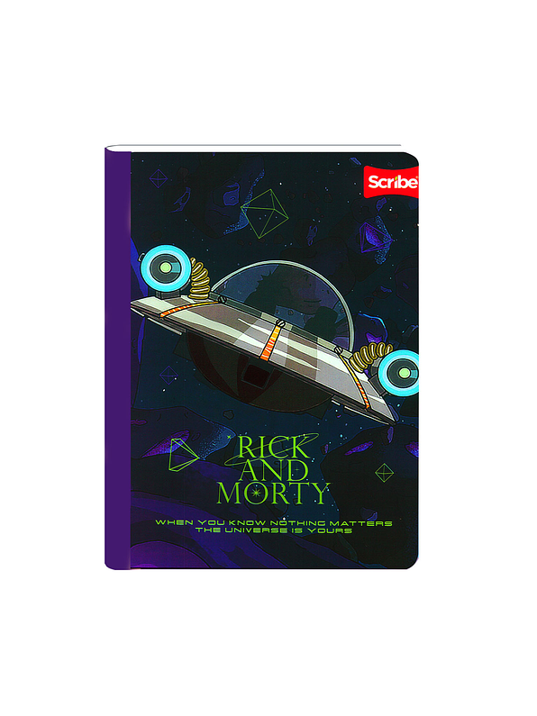 Cuaderno Cosido Pasta Dura Rick And Morty 100 Hojas Cuadros 4