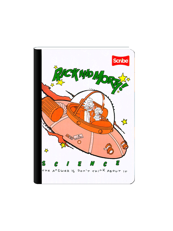 Cuaderno Cosido Pasta Dura Rick And Morty 100 Hojas Cuadros 5