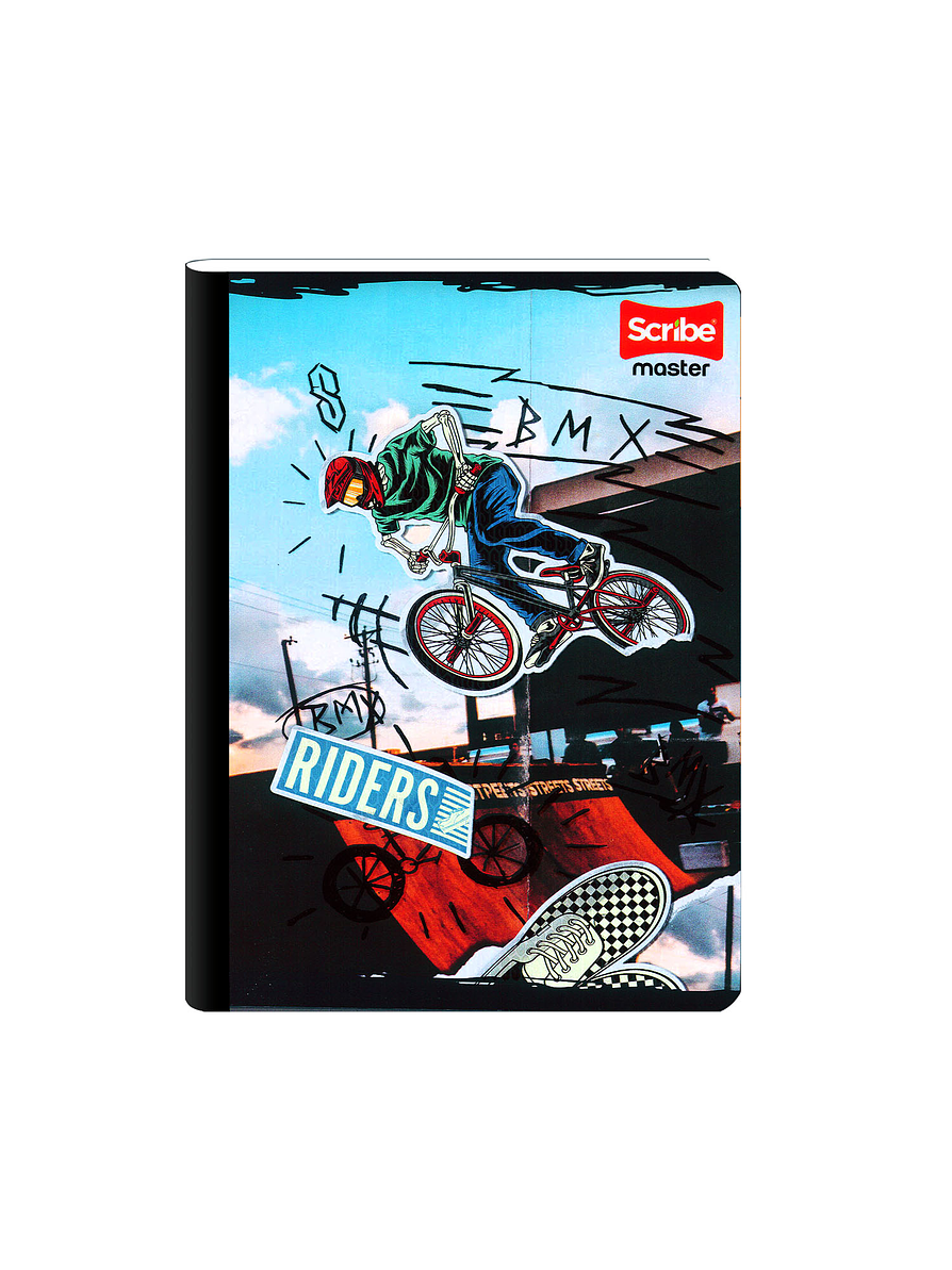 Cuaderno Cosido Master Masculino 100 Hojas Cuadros 4