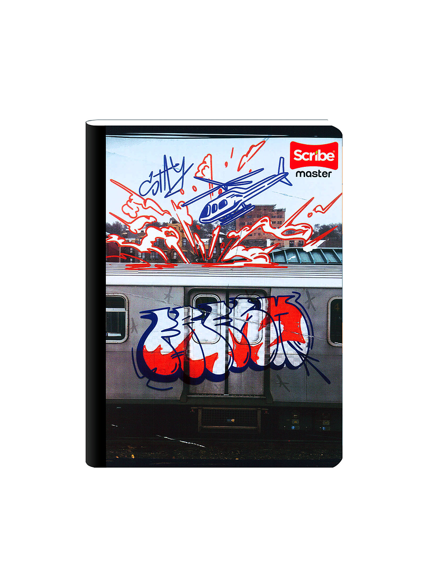 Cuaderno Cosido Master Masculino 100 Hojas Cuadros 8