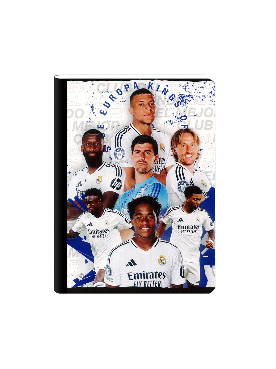 Cuaderno Cosido Real Madrid 50 Hojas Cuadros 8