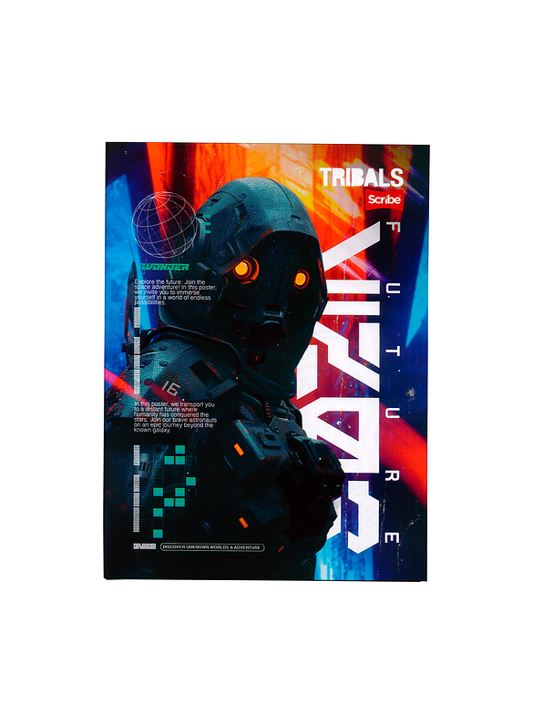 Cuaderno Cosido Pasta Dura Tribals 100 Hojas Cuadros  4