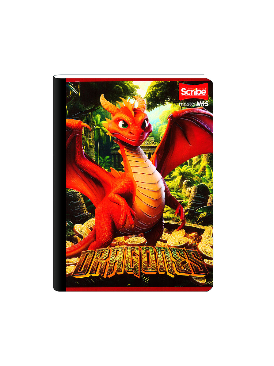 Cuaderno Cosido Scribe Dragones 100 Hojas Cuadros 4
