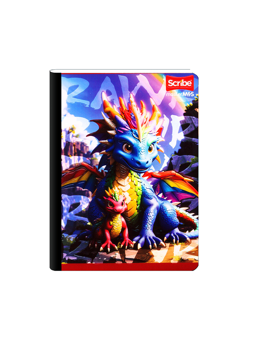 Cuaderno Cosido Scribe Dragones 100 Hojas Cuadros 5