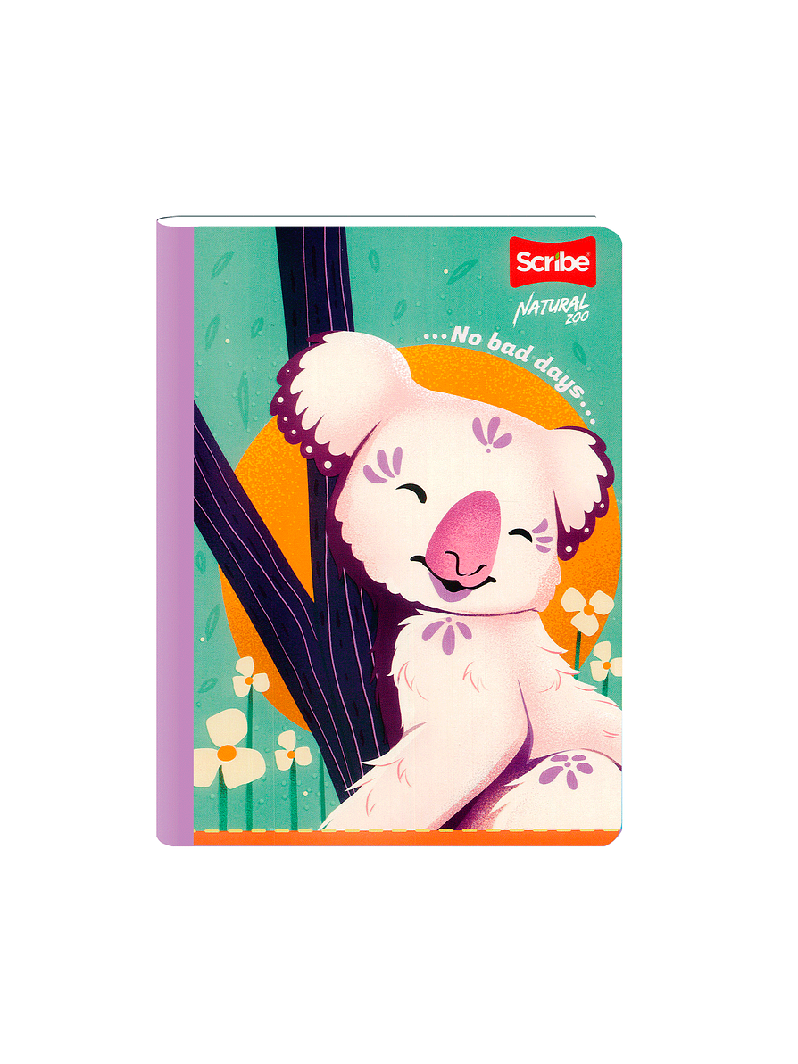 Cuaderno Cosido Natural Zoo 50 Hojas Cuadros 5