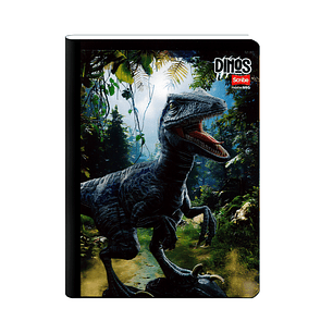 Cuaderno Cosido Dinos 100 Hojas Cuadros