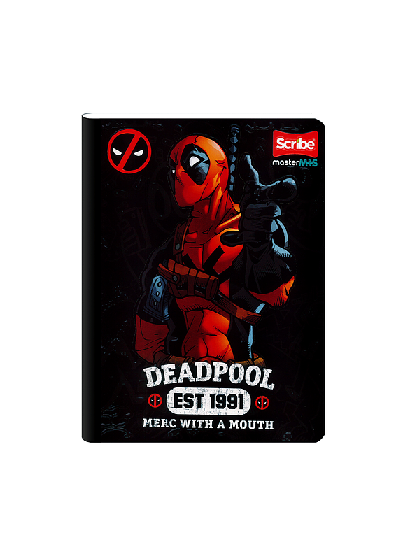 Cuaderno Cosido Deadpool 50 Hojas Cuadros  1