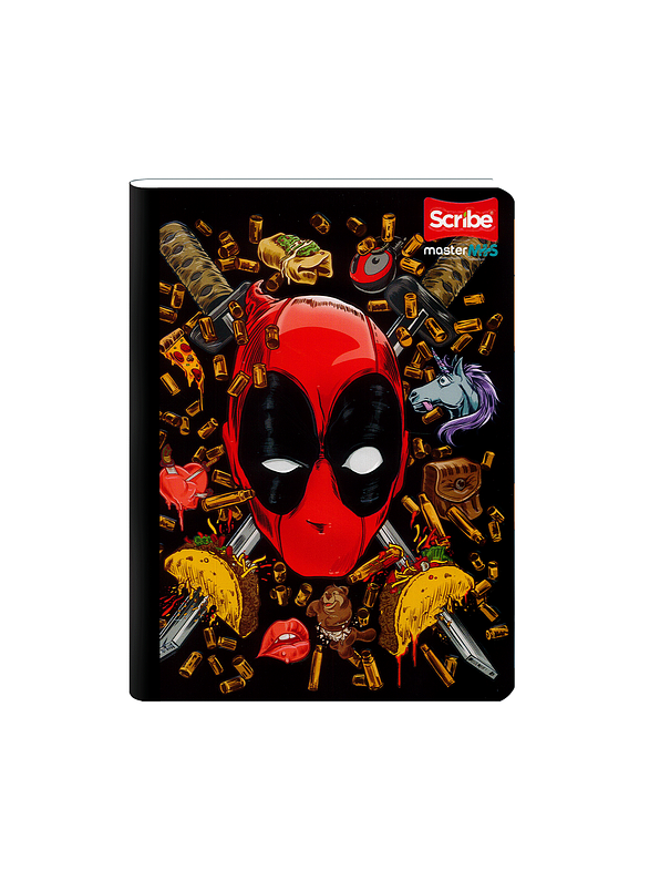 Cuaderno Cosido Deadpool 50 Hojas Cuadros  5