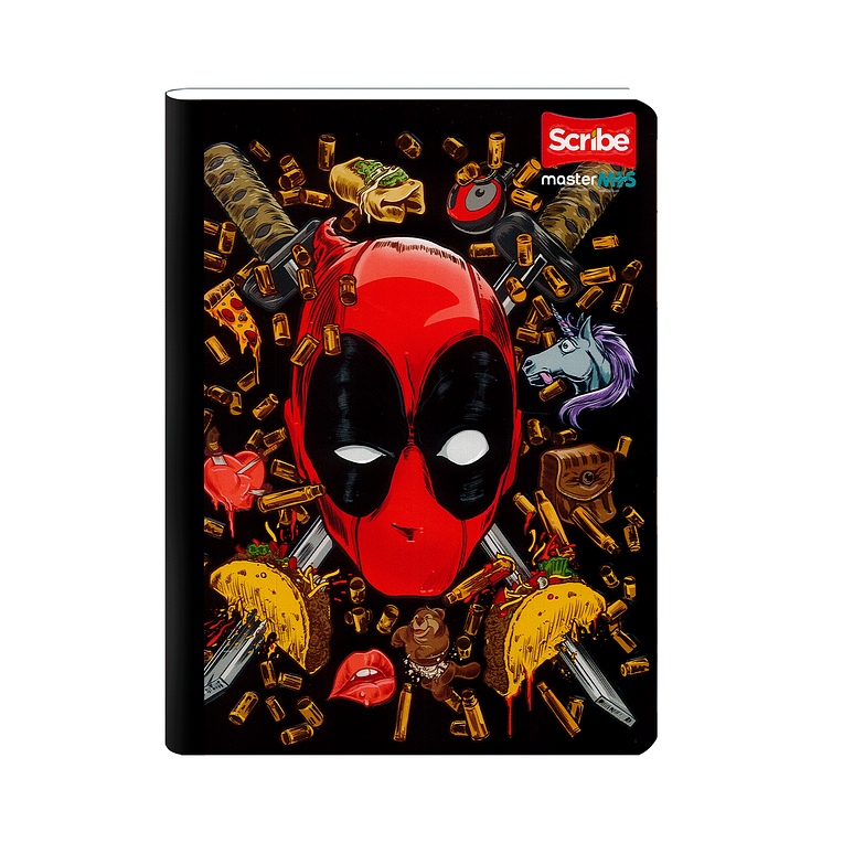 Cuaderno Cosido Deadpool 50 Hojas Cuadros  5