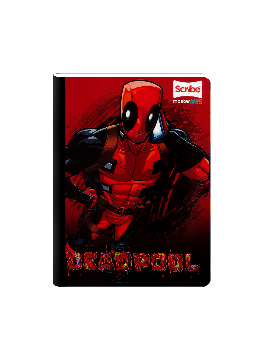 Cuaderno Cosido Deadpool 50 Hojas Cuadros  6