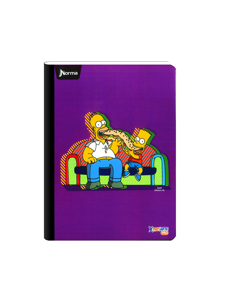 Cuaderno Cosido Norma X-Presarte Simpsons 100 Hojas Cuadros 2