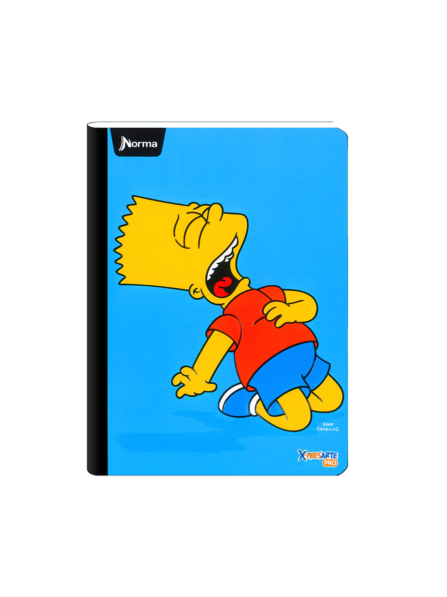 Cuaderno Cosido Norma X-Presarte Simpsons 100 Hojas Cuadros 5