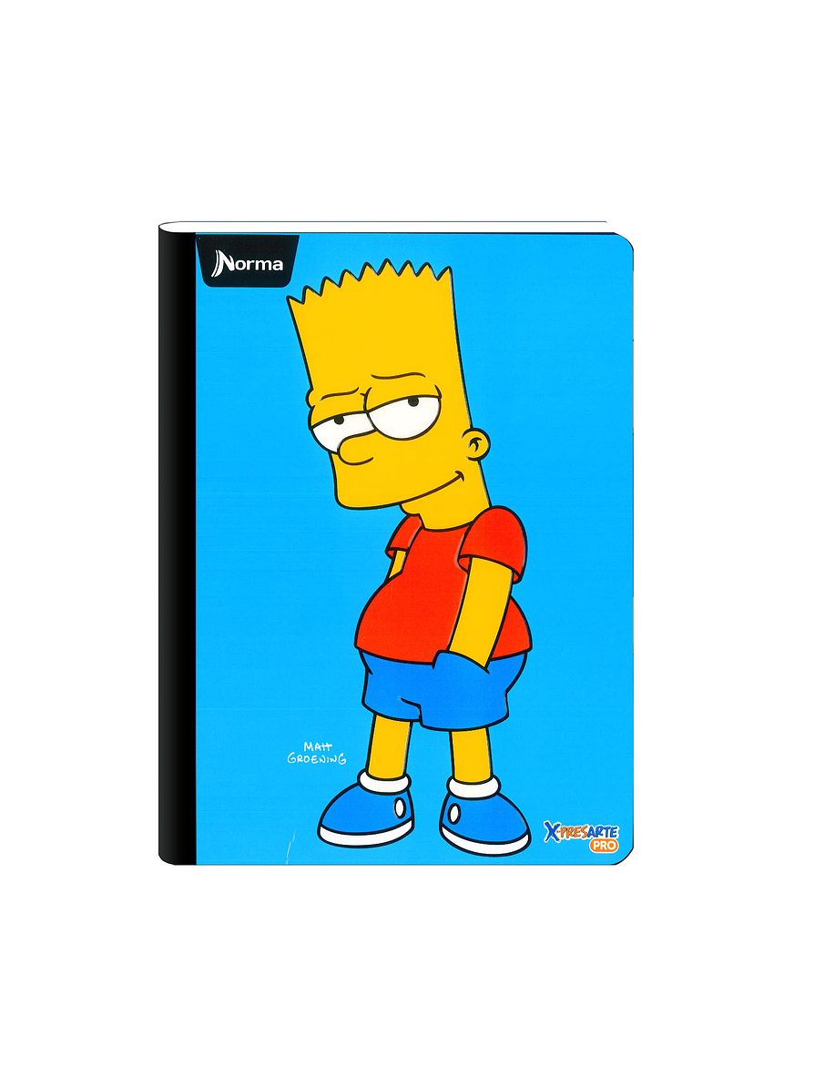 Cuaderno Cosido Norma X-Presarte Simpsons 100 Hojas Cuadros 6