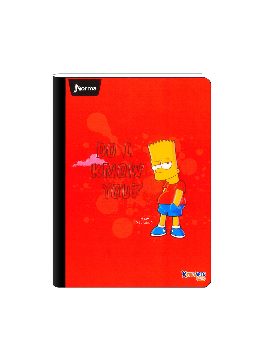 Cuaderno Cosido Norma X-Presarte Simpsons 100 Hojas Cuadros 7
