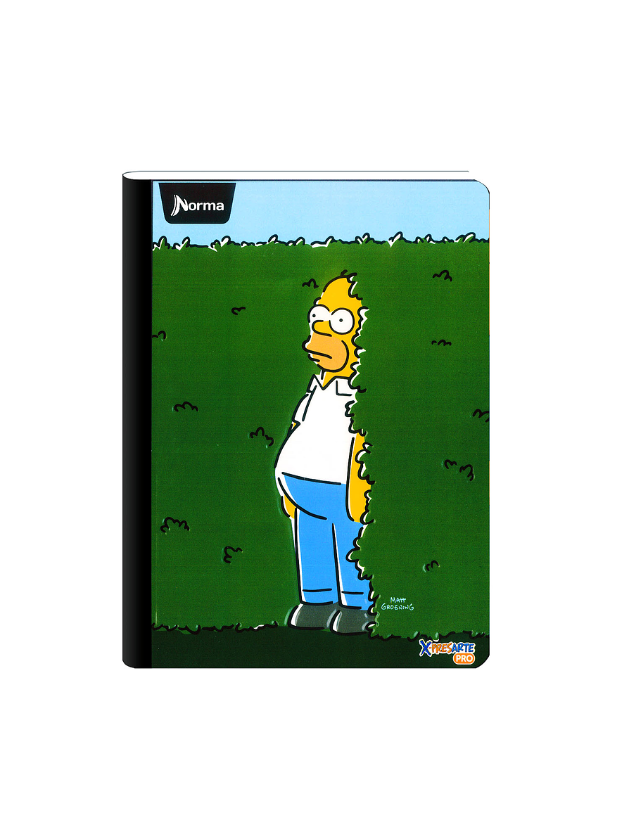 Cuaderno Cosido Norma X-Presarte Simpsons 100 Hojas Cuadros 8