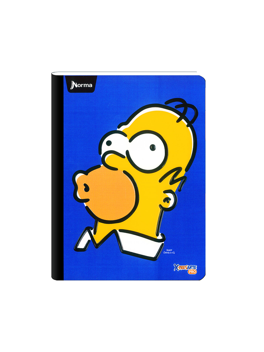 Cuaderno Cosido Norma X-Presarte Simpsons 100 Hojas Cuadros 9