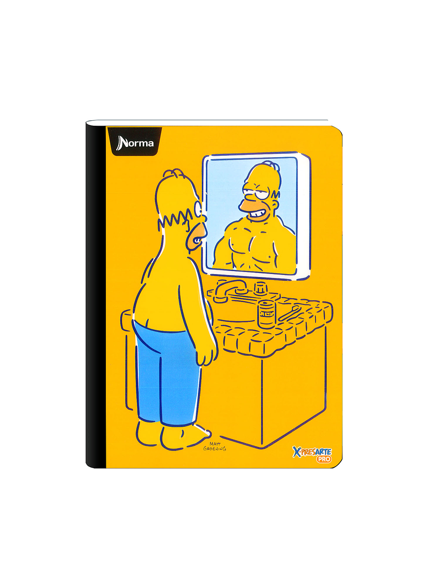 Cuaderno Cosido Norma X-Presarte Simpsons 100 Hojas Cuadros 10
